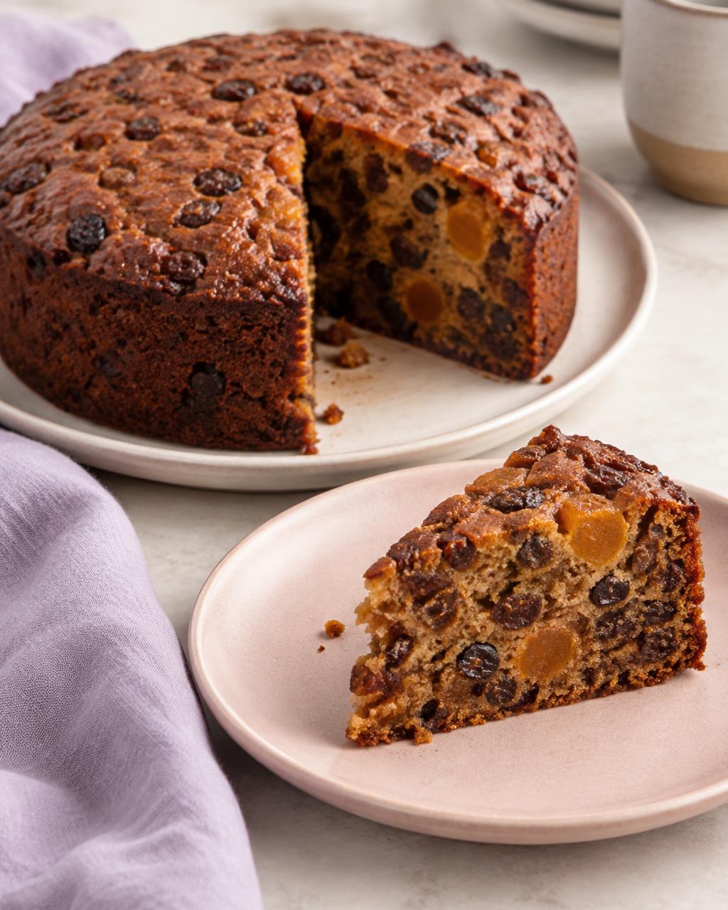 Portion Powder Scale Simple Orange Christmas Fruit Cake | £0.46 per serving | The Pudding